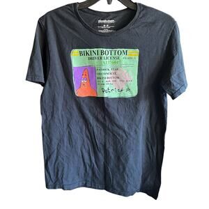 SpongeBob Nickelodeon Patrick Drivers License Y2K Bikini Bottoms tee size M
